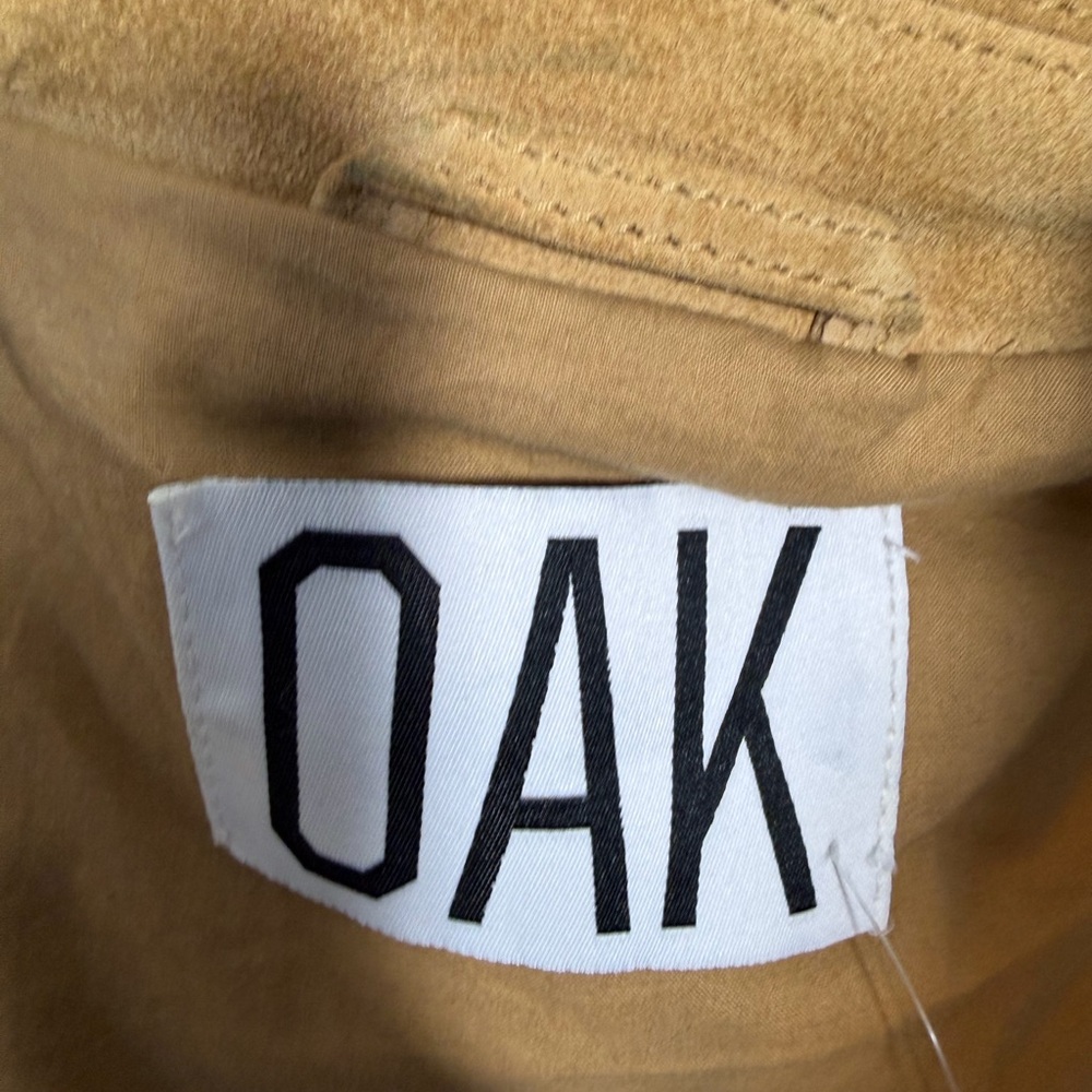 Large OAK NYC  Womens Genuine Leather Suede Moto Biker Jacket Tan Camel - Picture 4 of 10
